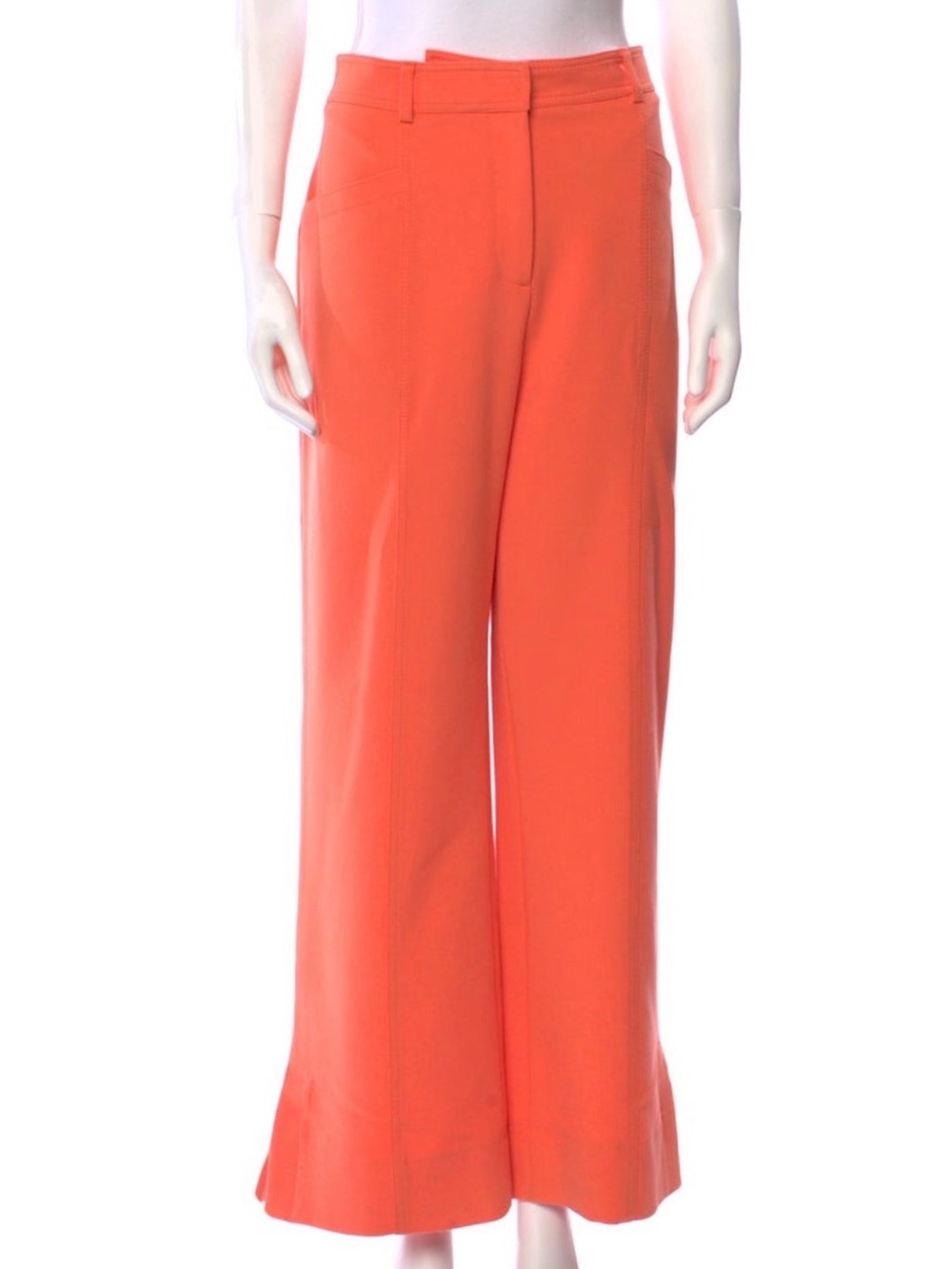 Me+EmWide-Leg High-Rise Pants in Orange